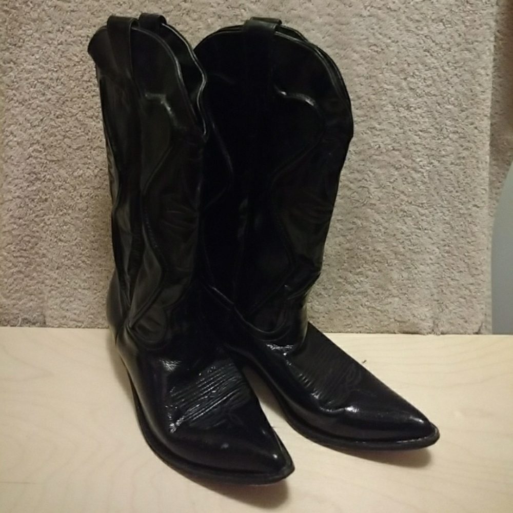 Leather cowboy boots.